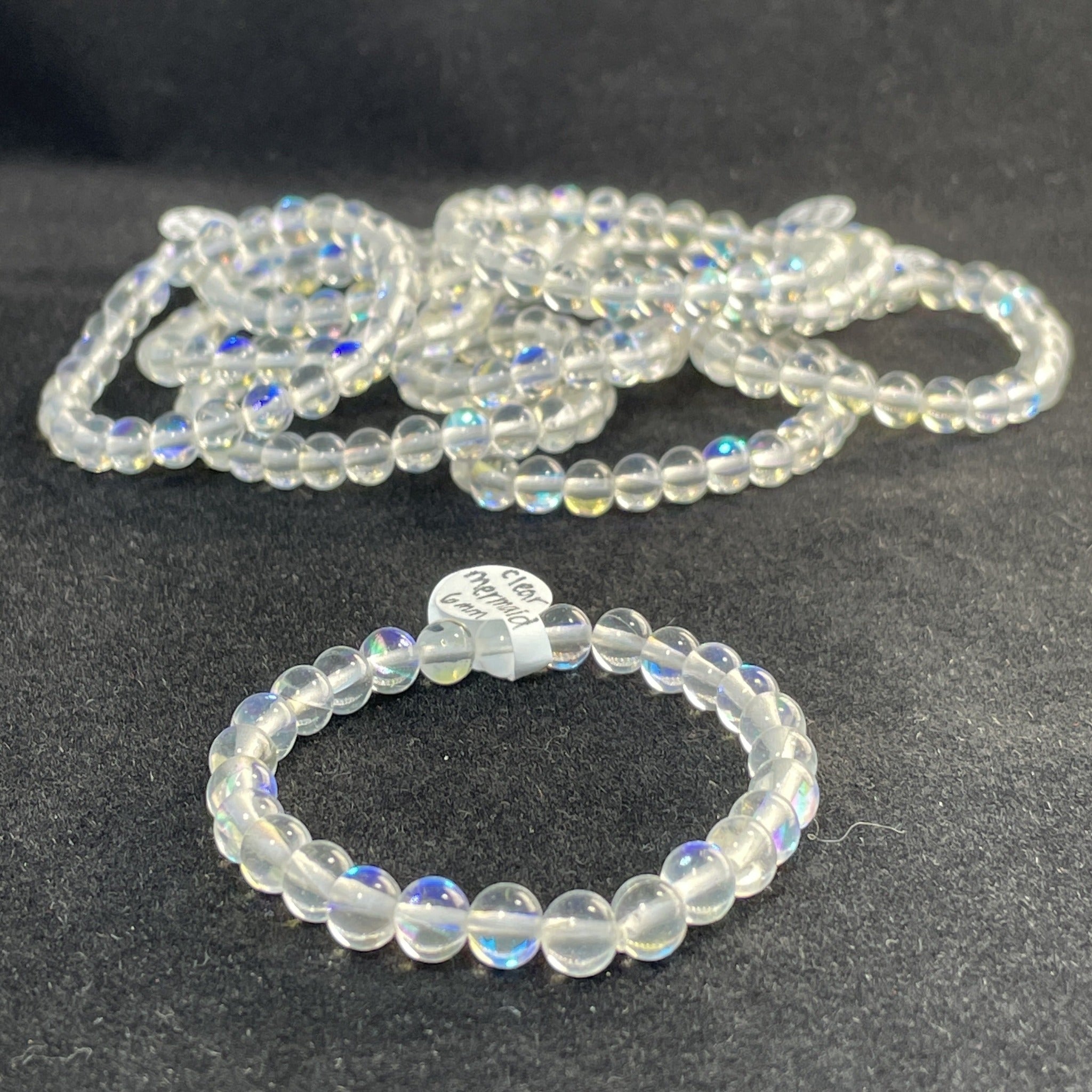 Tumbled Clear Mermaid Glass Bracelet