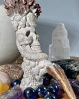 Hand Carved Bone - Skull and Snake Spirit - Small