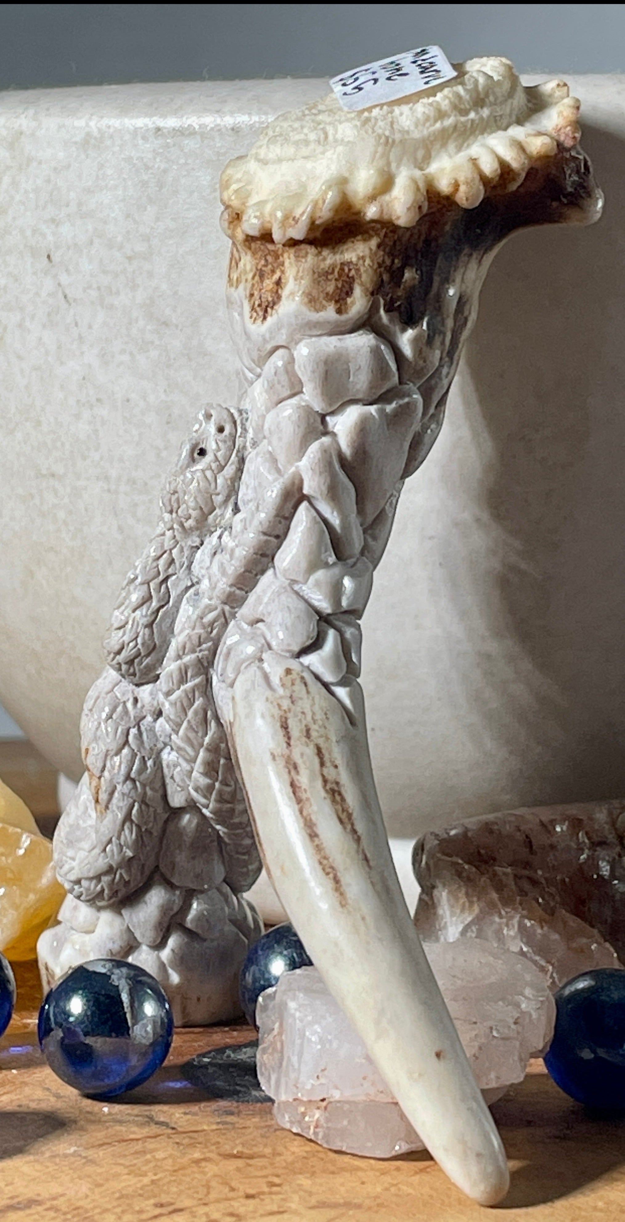 Hand Carved Bone - Snake Spirit